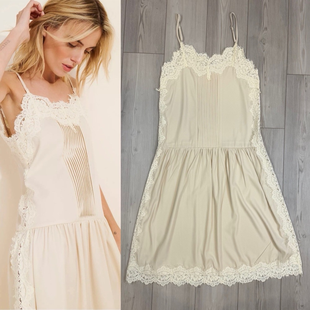 Avantlook Anthropologie Lace Camisole Dress White Cream Size Large Adjustable